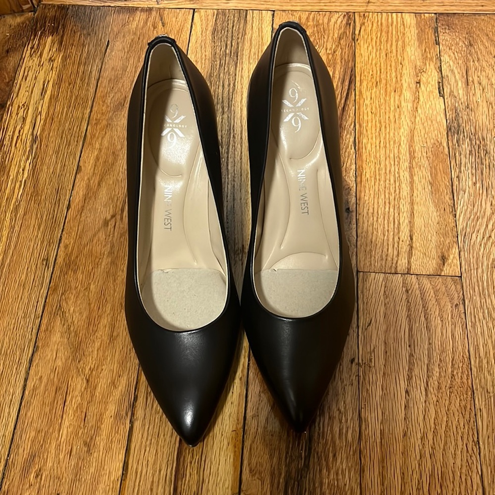 Brand new Nine West black leather heels